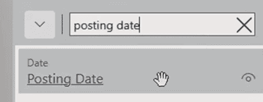How to search for the posting date in Business Central