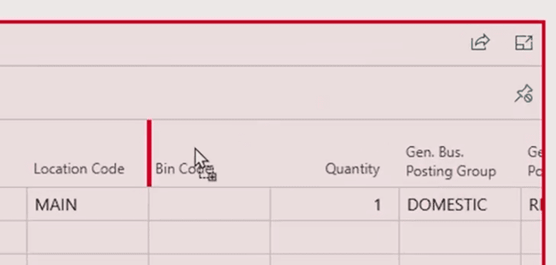 Moving a field on Business Central to replace other section