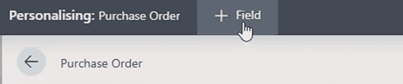 + field button on Business Central