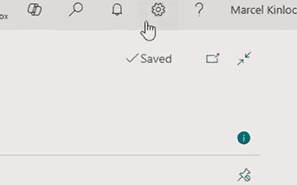 How to locate the top right cog on Business Central
