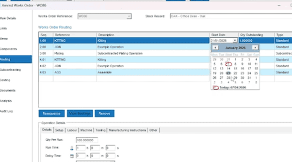 Amends work orders in Cim50